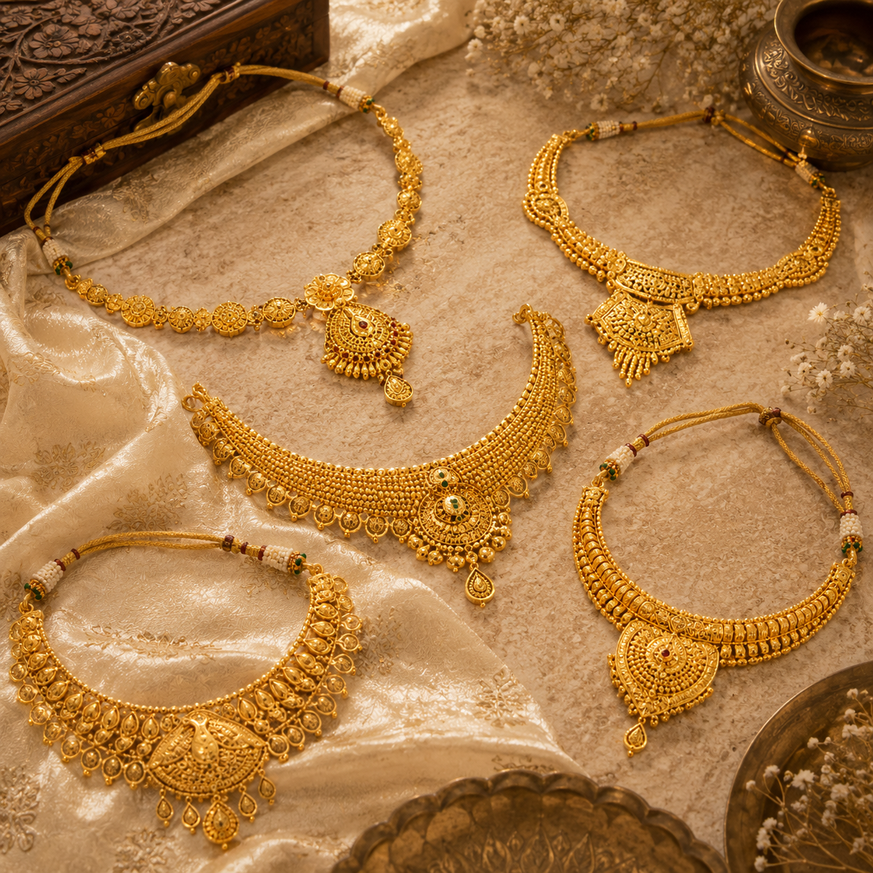 Yellow Gold Short Necklaces