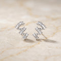 Silver Baguette Cascade Zigzag Ear Climber