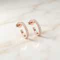 Rose Gold Pavé Mini Hoop Earrings