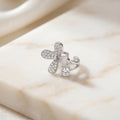 Silver Pavé Flower Earrings