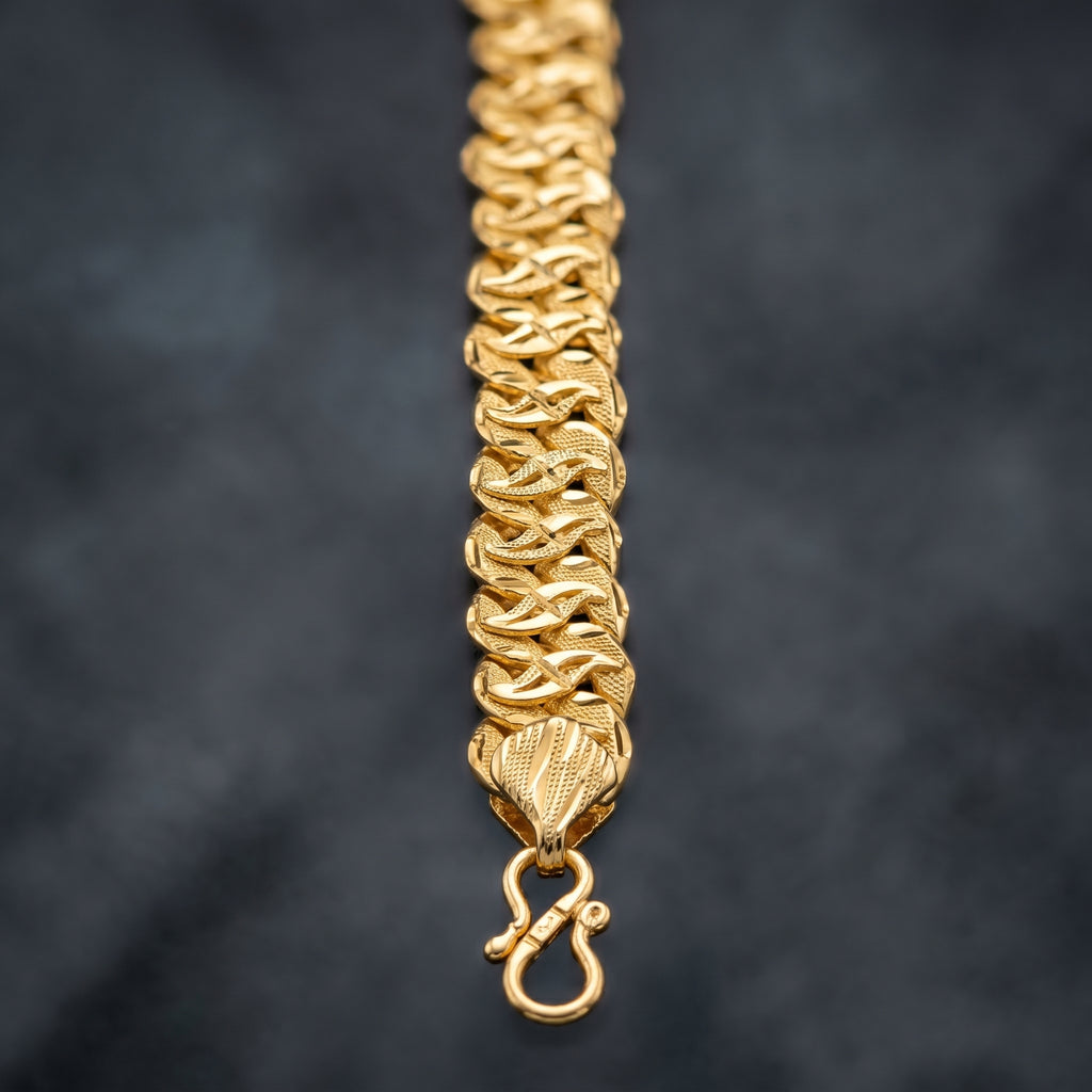 Gold Diamond-Cut Cuban Link Bracelet