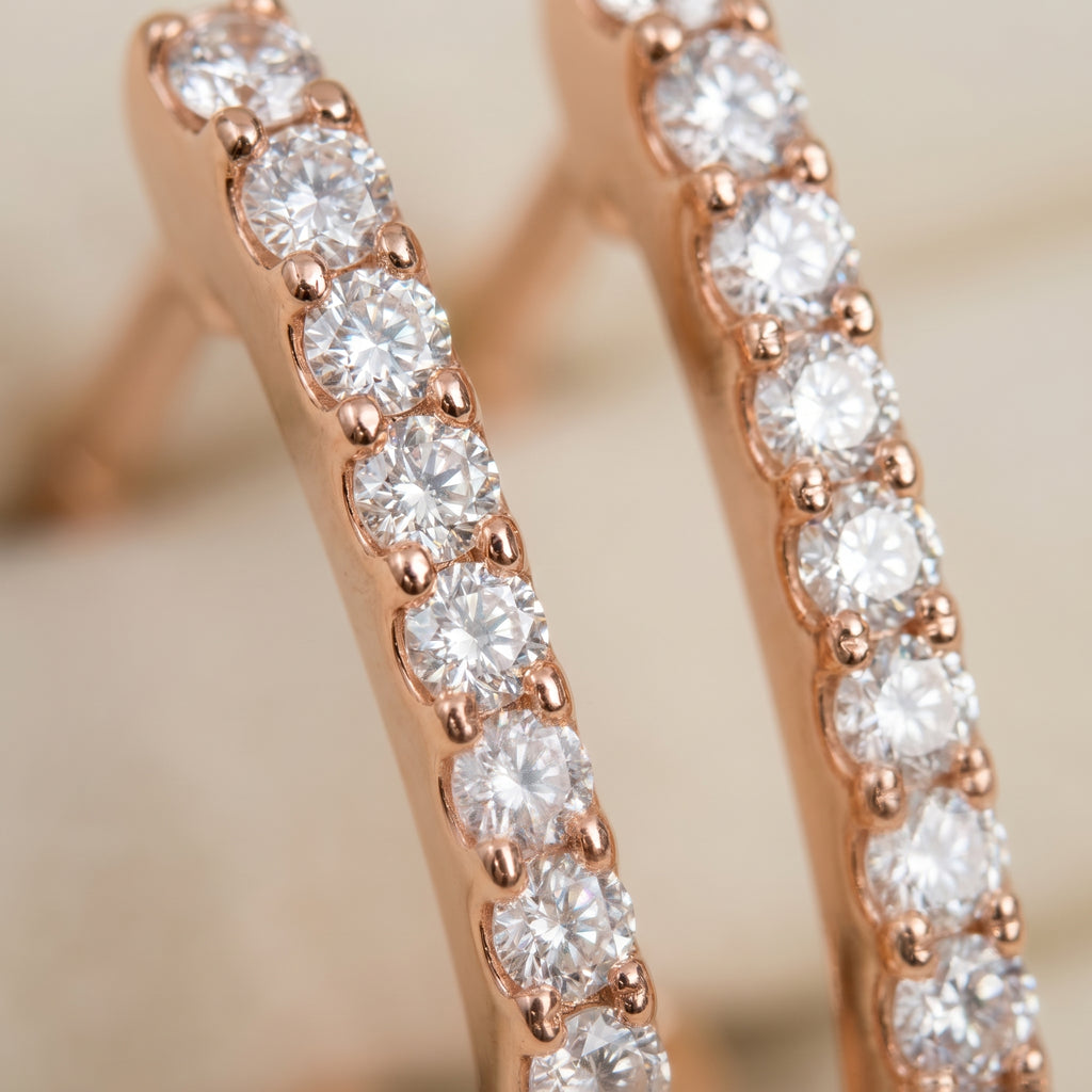 Rose Gold Pavé Mini Hoop Earrings