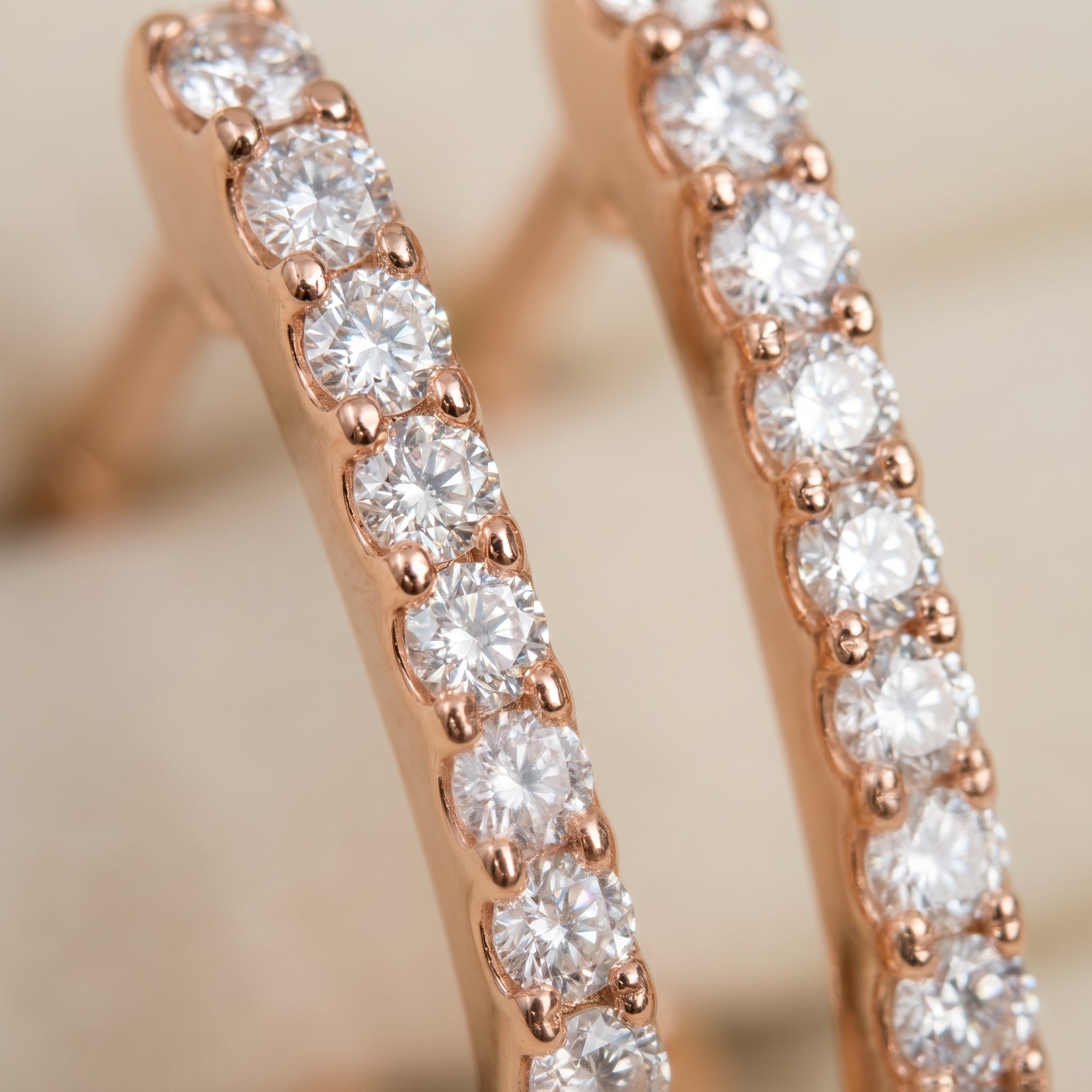Rose Gold Pavé Mini Hoop Earrings