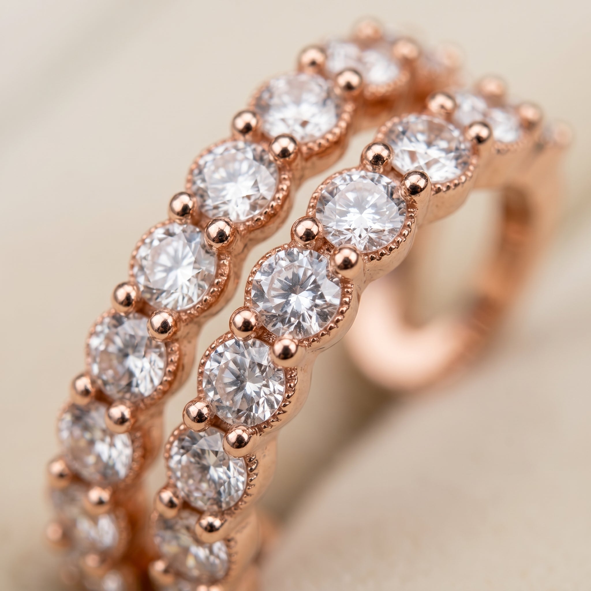 Rose Gold Double-Row Crystal Wide Ear Cuff