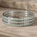 Mint Princess-Cut CZ Eternity Bangle Set