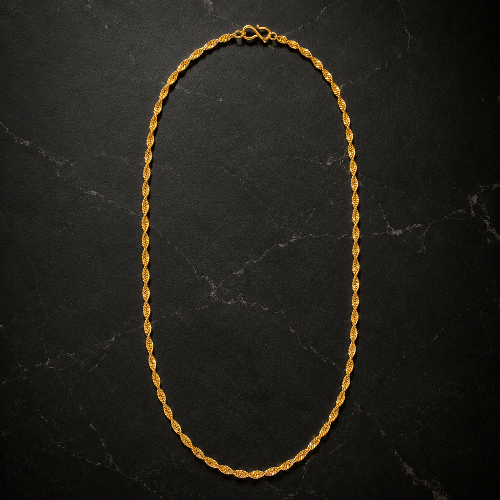 Gold Singapore Rope Twist Chain
