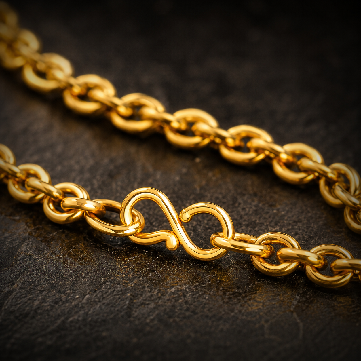 Gold Smooth Rolo Link Chain