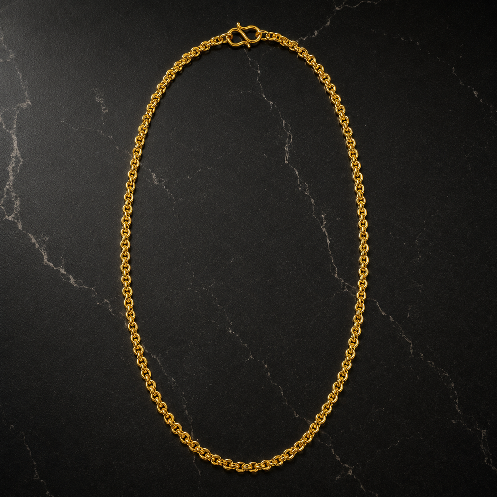 Gold Smooth Rolo Link Chain