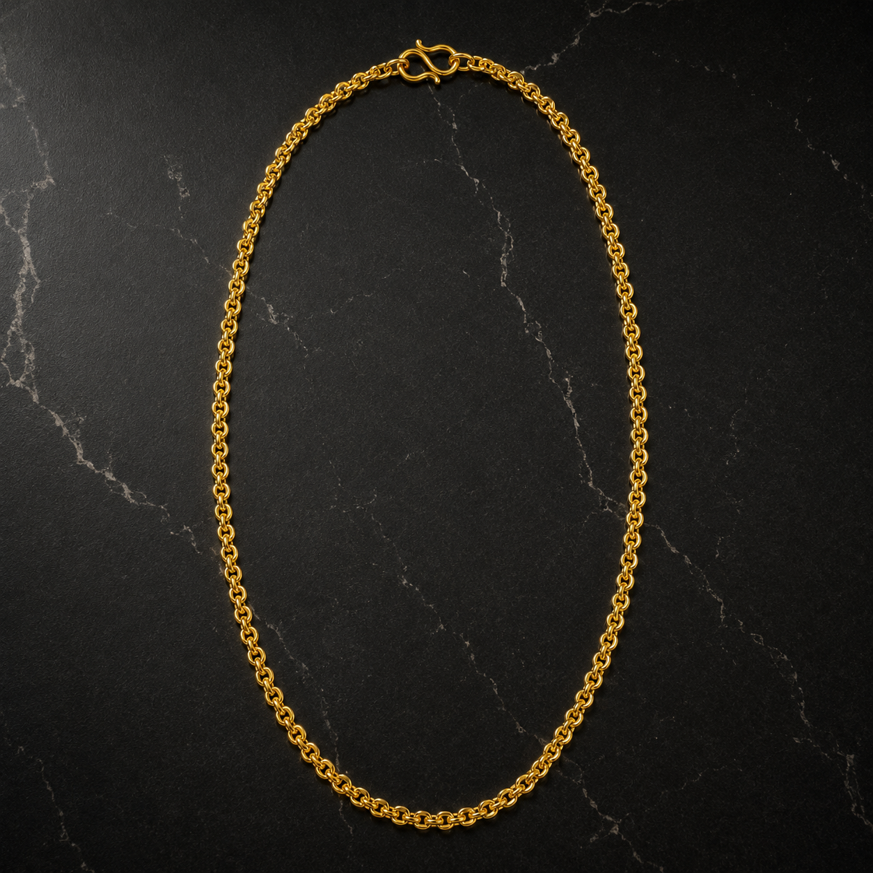 Gold Smooth Rolo Link Chain