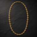Gold Double Ring Barrel Link Chain