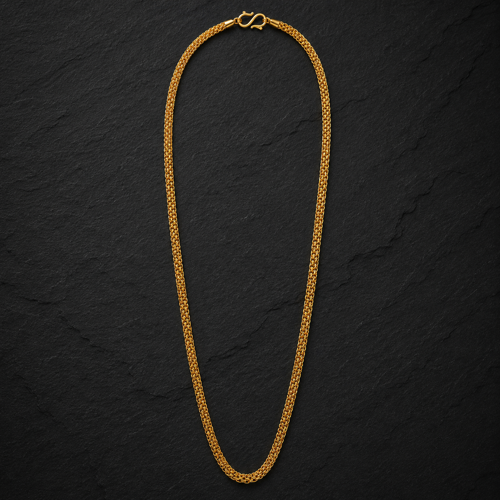 Gold Double Row Bismarck Weave Chain