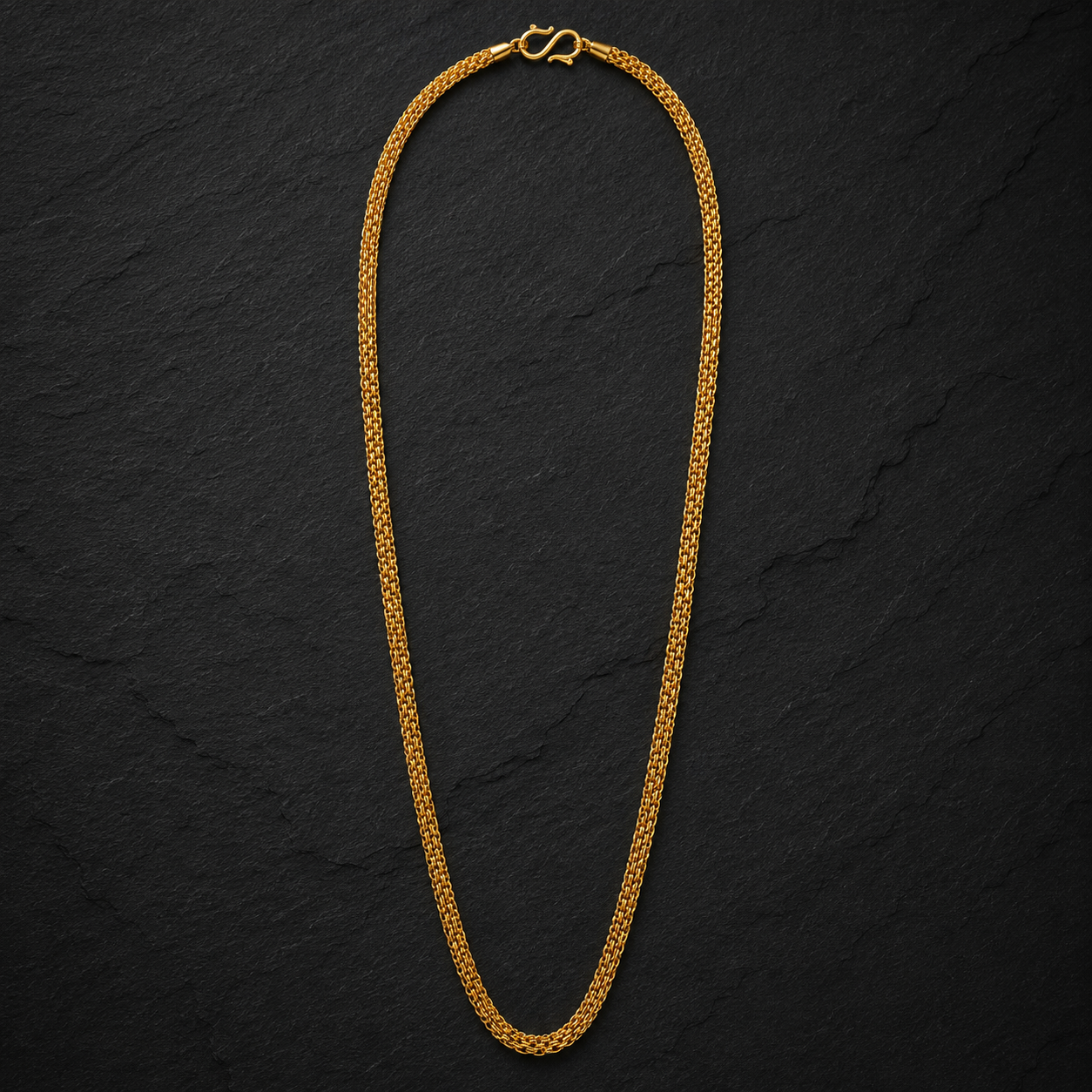 Gold Double Row Bismarck Weave Chain