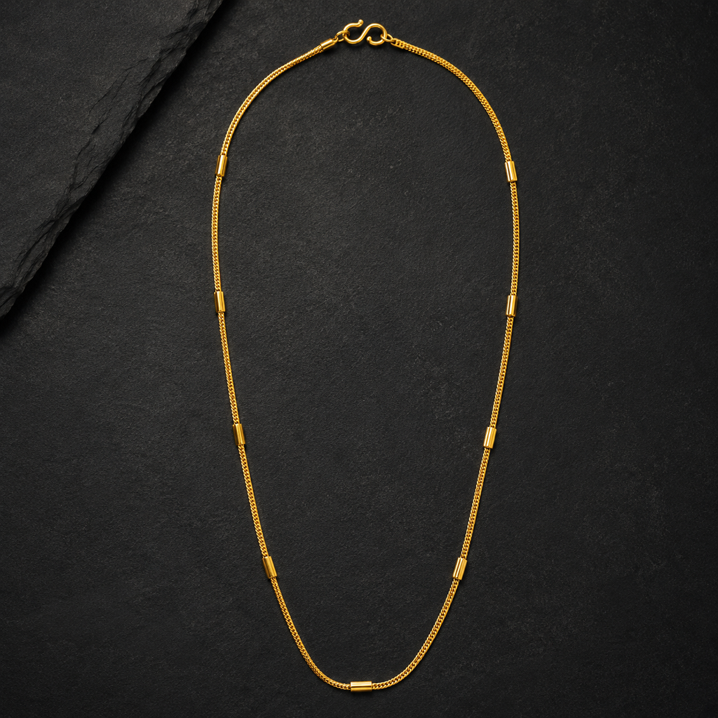 Gold Tube Bar Station Chain