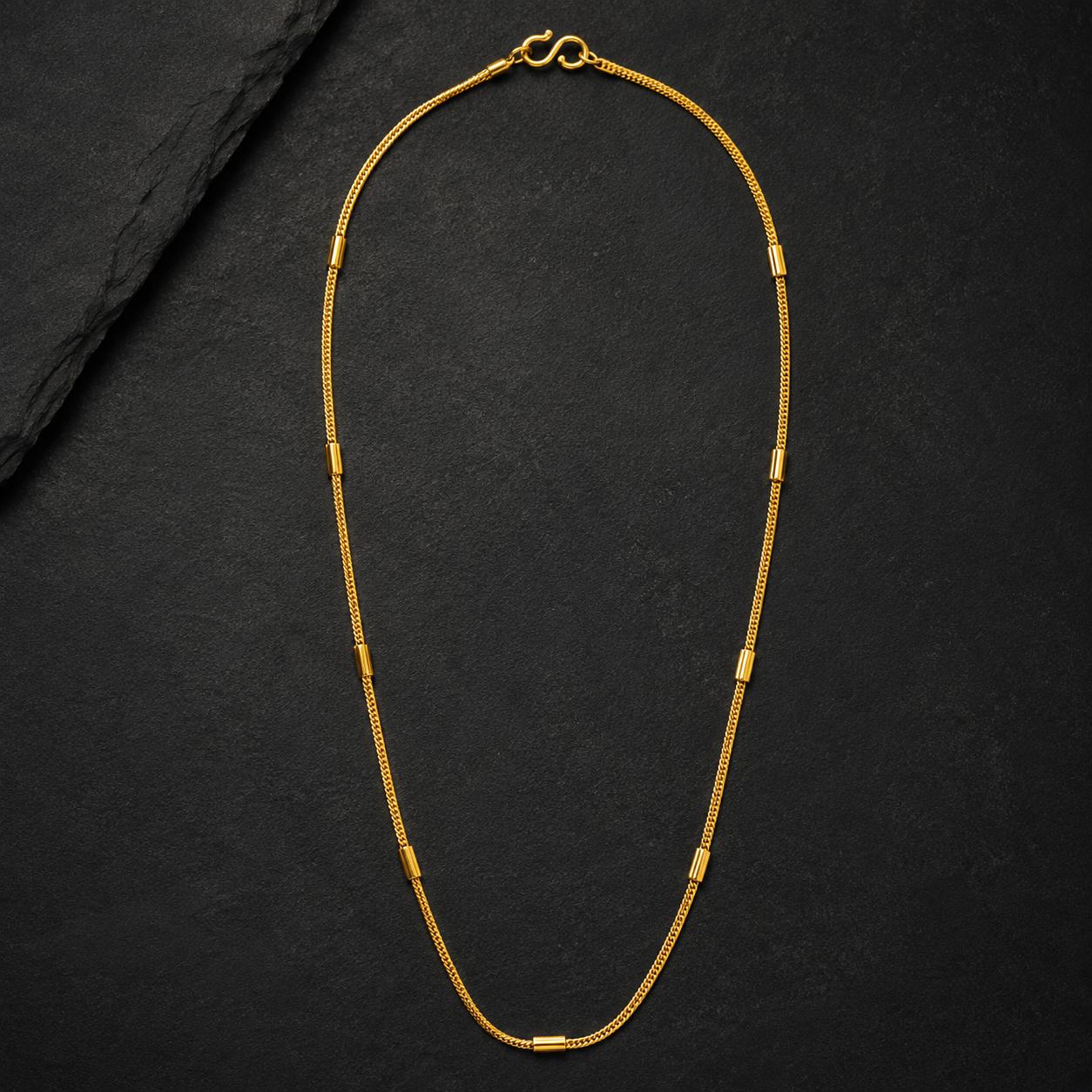 Gold Tube Bar Station Chain