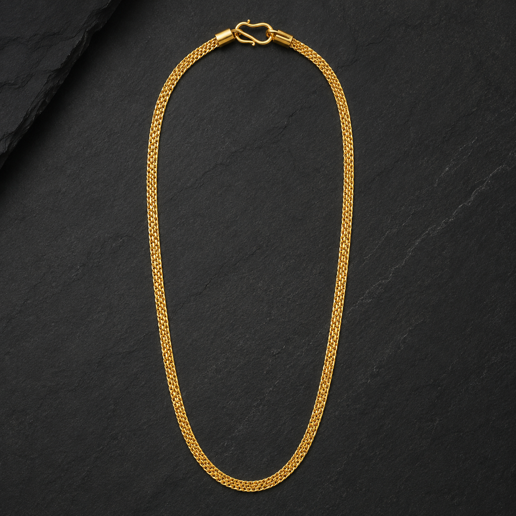 Gold Flat Foxtail Mesh Chain