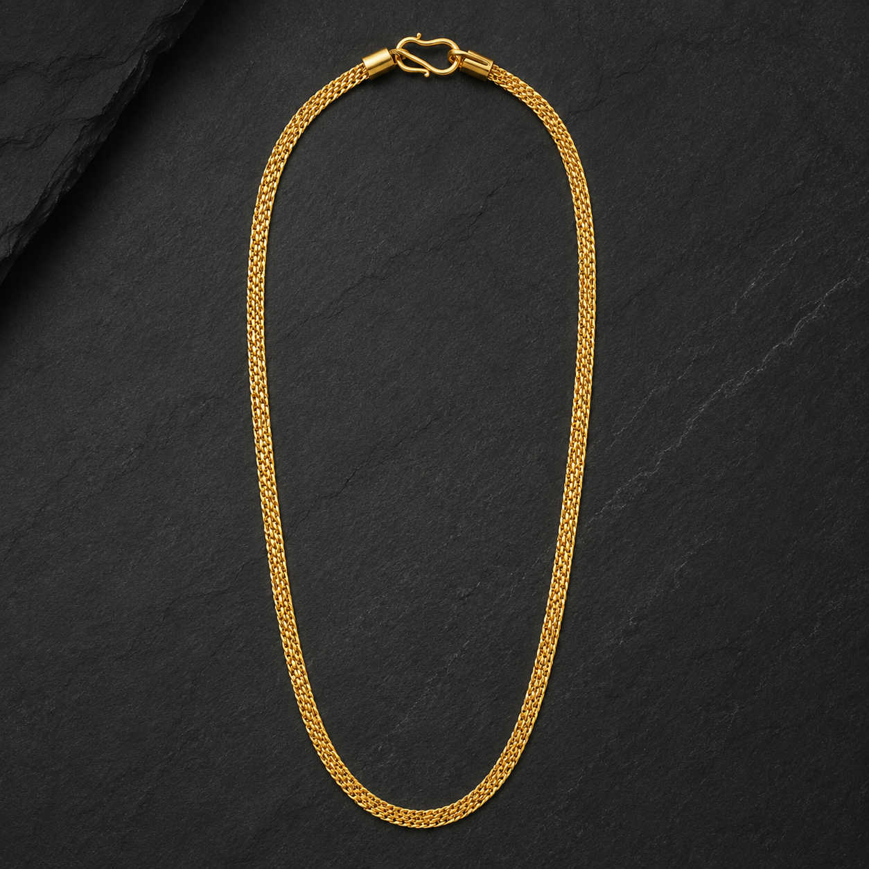 Gold Flat Foxtail Mesh Chain