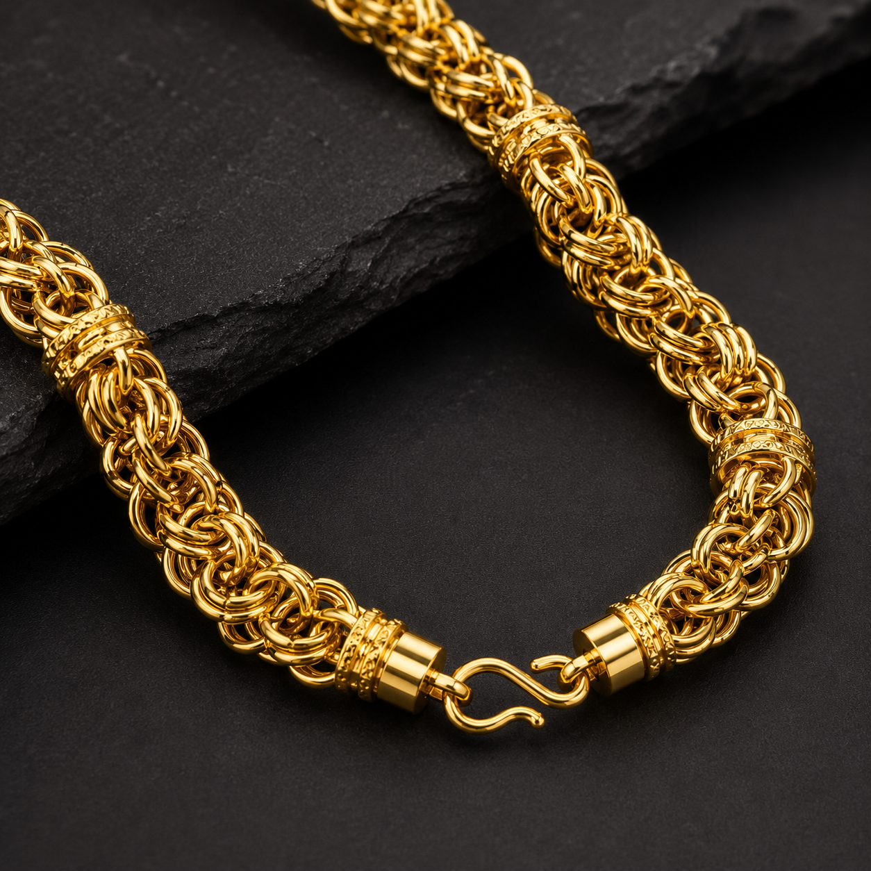 Gold Byzantine Chainmail Rondelle Chain