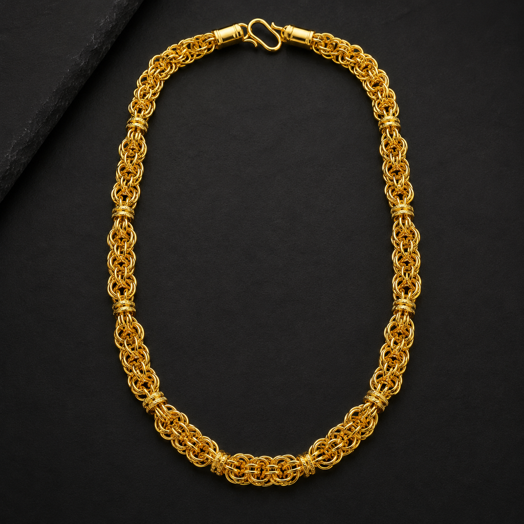 Gold Byzantine Chainmail Rondelle Chain