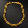 Gold Ribbed Bar Byzantine Collar Chain