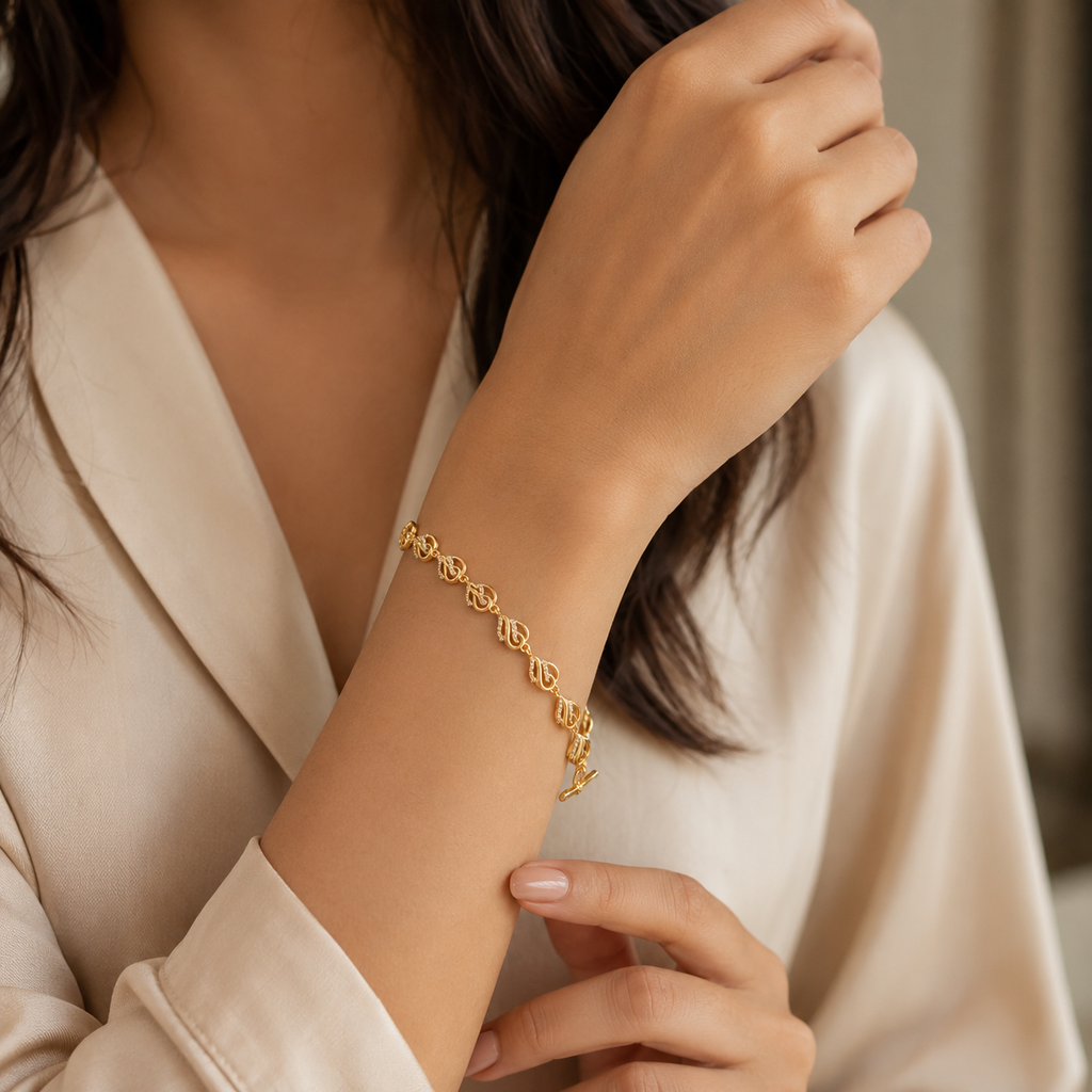 Gold Swirl Filigree Pavé Bracelet