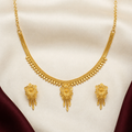 Gold Filigree Floral Fringe Necklace Set
