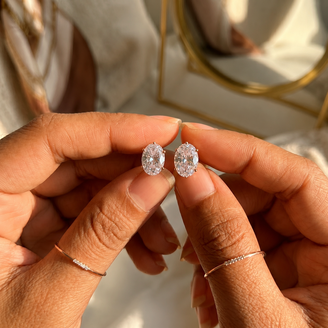 RG Oval Solitaire Studs