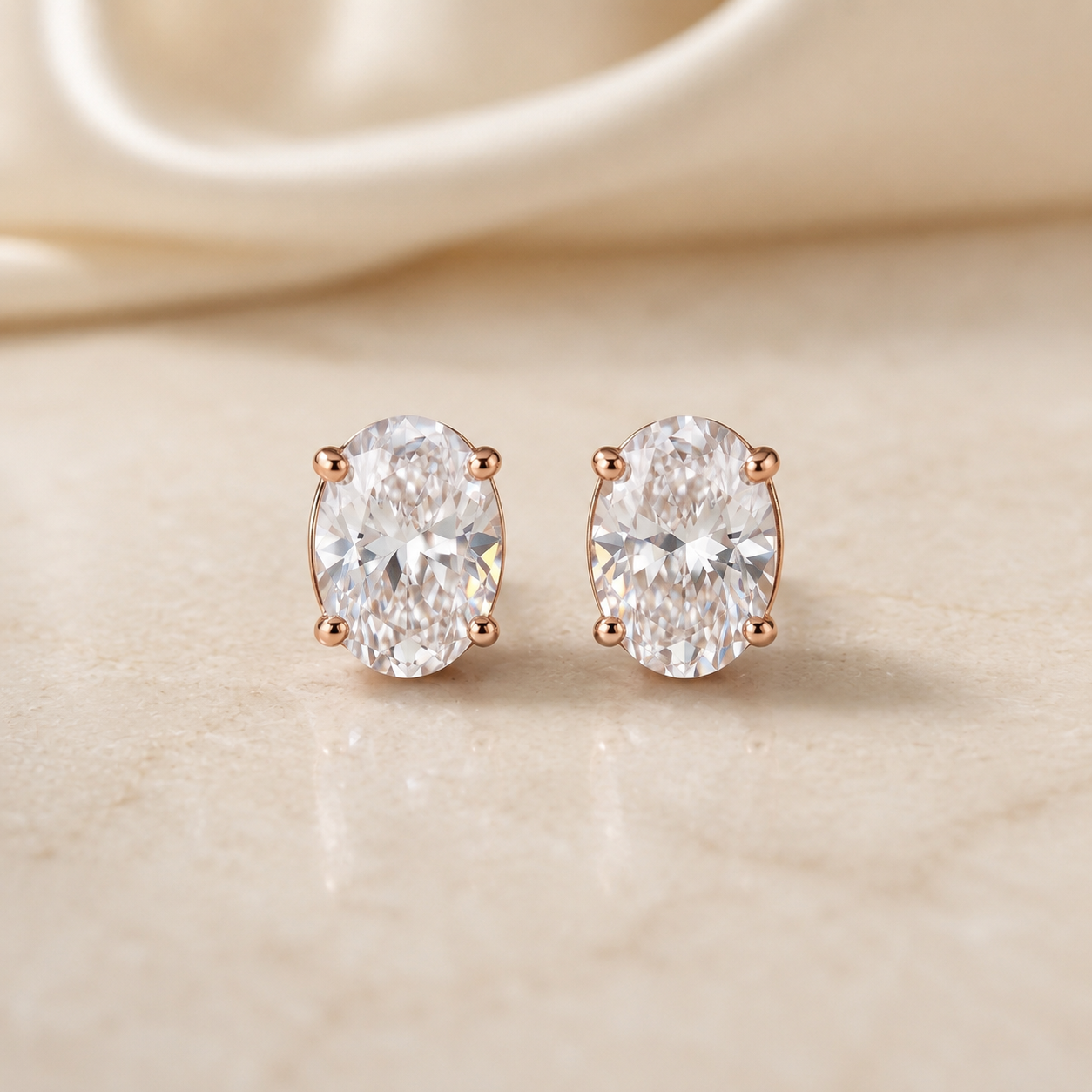 RG Oval Solitaire Studs