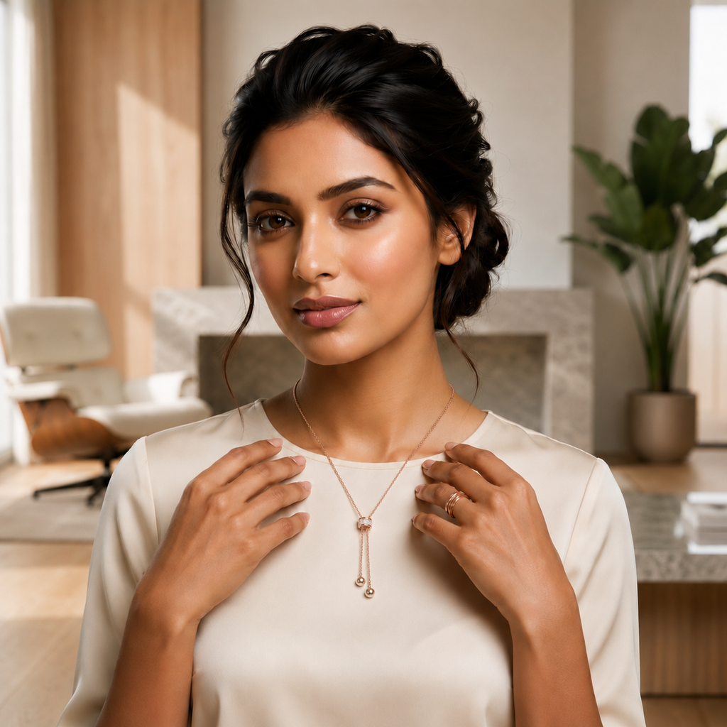 RG Baguette Ring Lariat Necklace