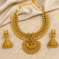 Antique Gold Scalloped Floral Collar Necklace Set