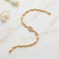 Gold Pavé Leaf Marquise Bracelet
