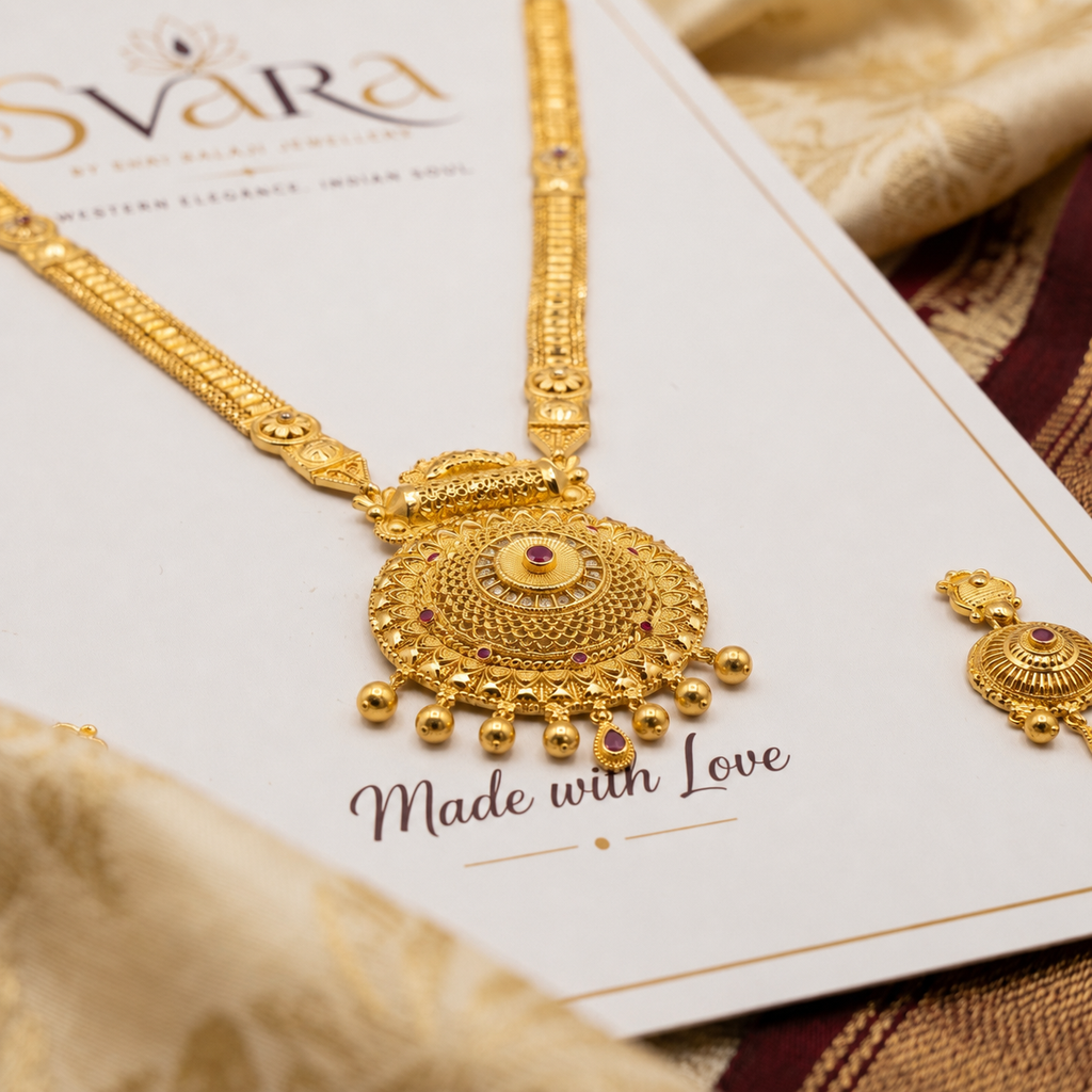 Gold Studded Dome Necklace Set