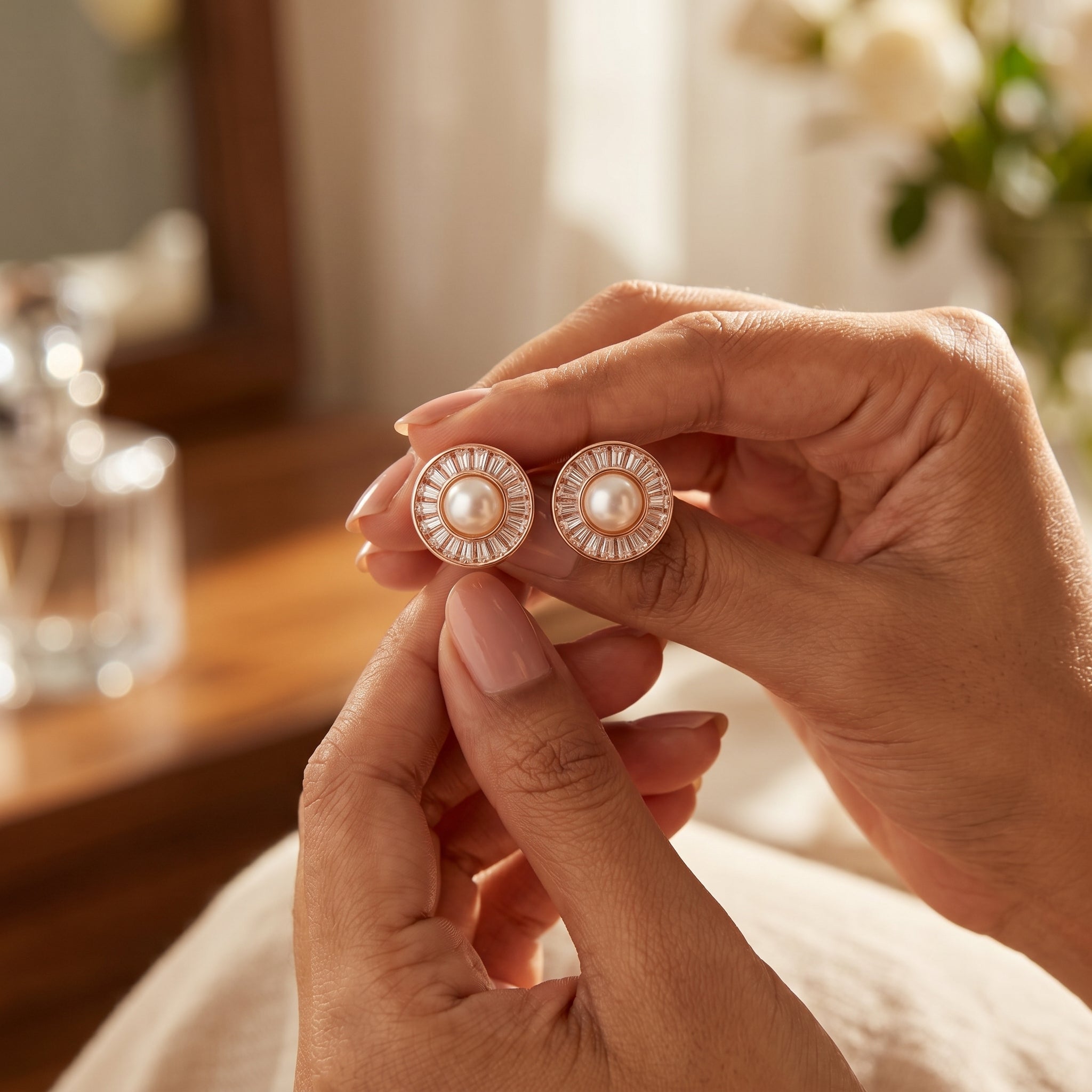 RG Pearl Sunburst Studs