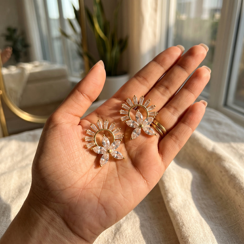 Gold Solar Bloom Studs