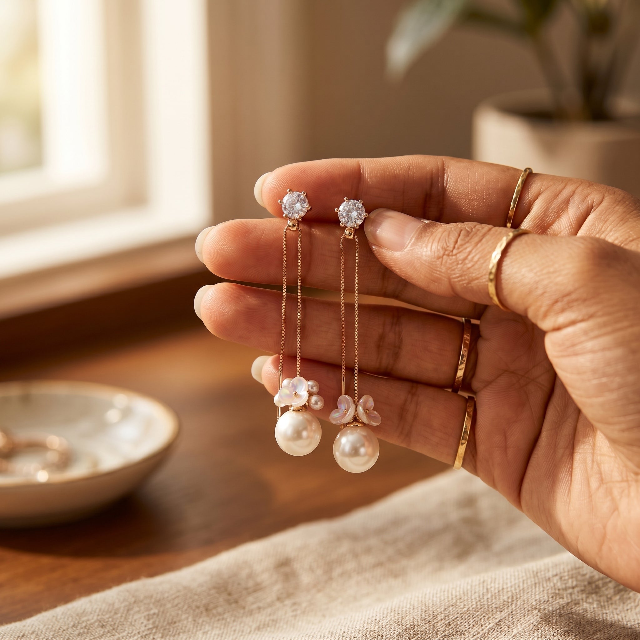 RG Pearl Blossom Chain Drop