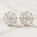 American Diamond Floral Starburst Stud Earrings