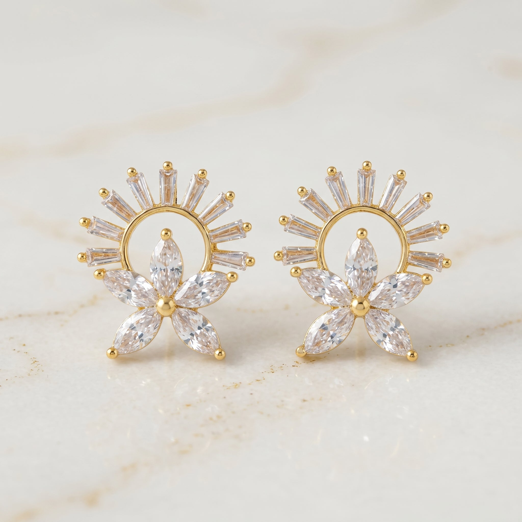Gold Solar Bloom Studs