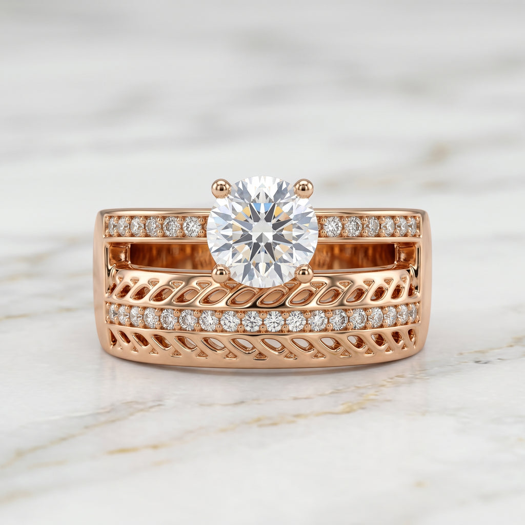 RG Triple Band Solitaire Ring
