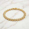 Gold Diamond Cut Link Bracelet
