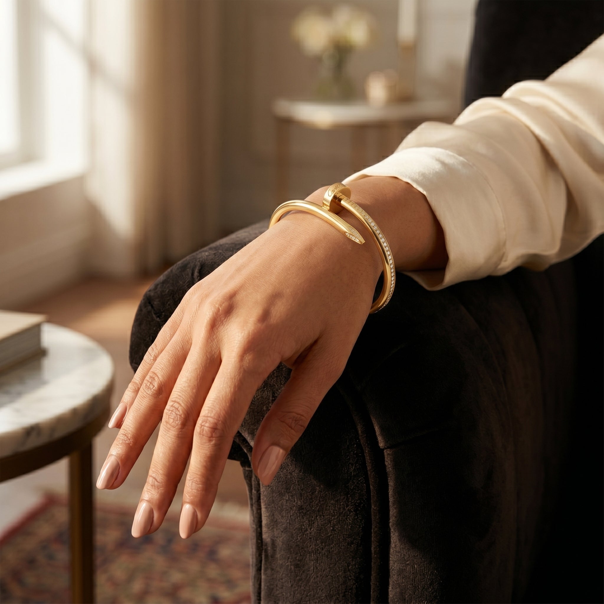 Gold Crystal Nail Bracelet