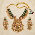 Antique Gold Kundan Multi-Strand Medallion Necklace Set