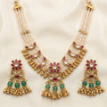 Antique Gold Pearl Multi-Strand Kundan Necklace Set
