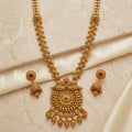 Gold Antique Peacock Medallion Rani Haar Set