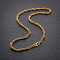 Gold Twisted Rope Bead Braided Chain