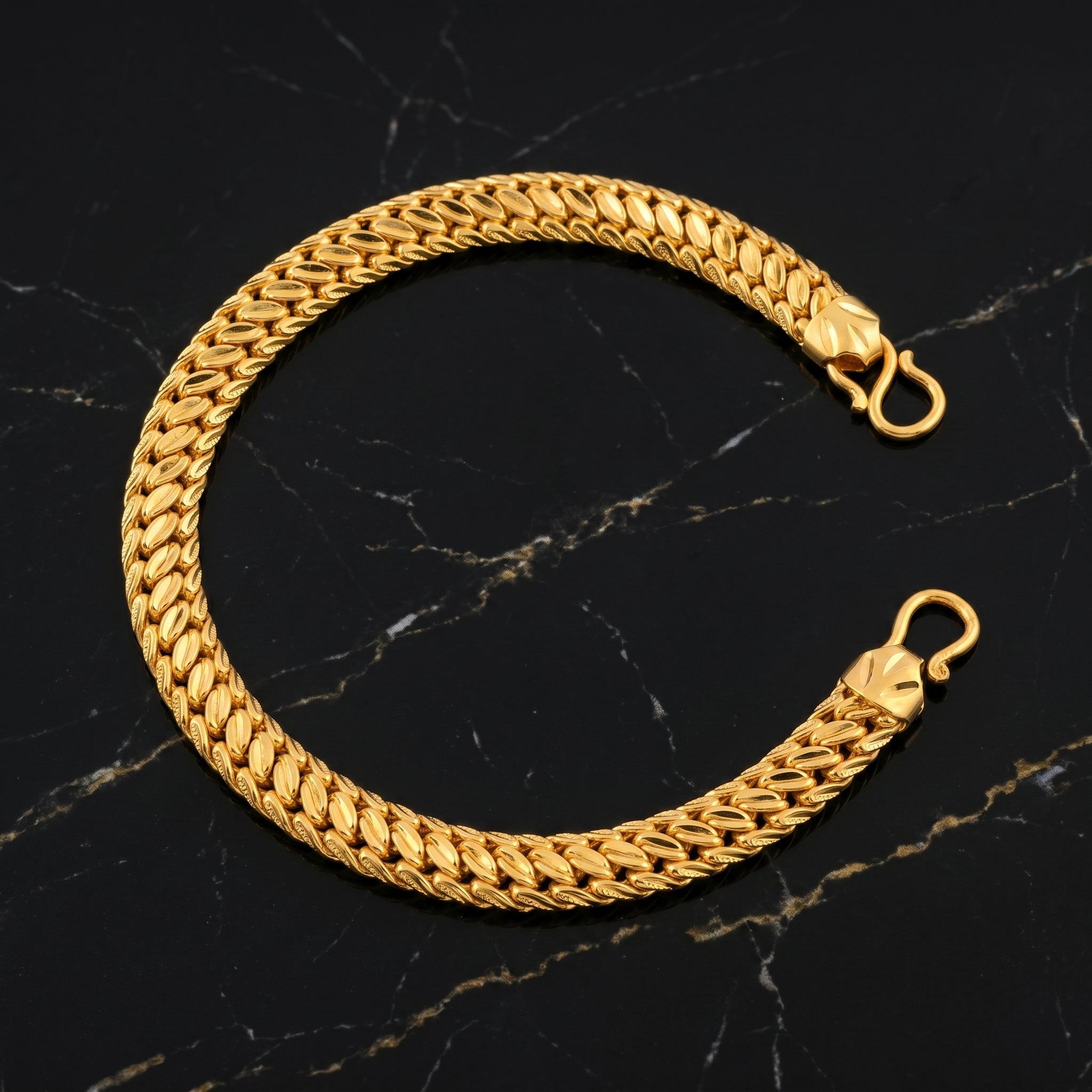 Gold Wheat Weave Bracelet