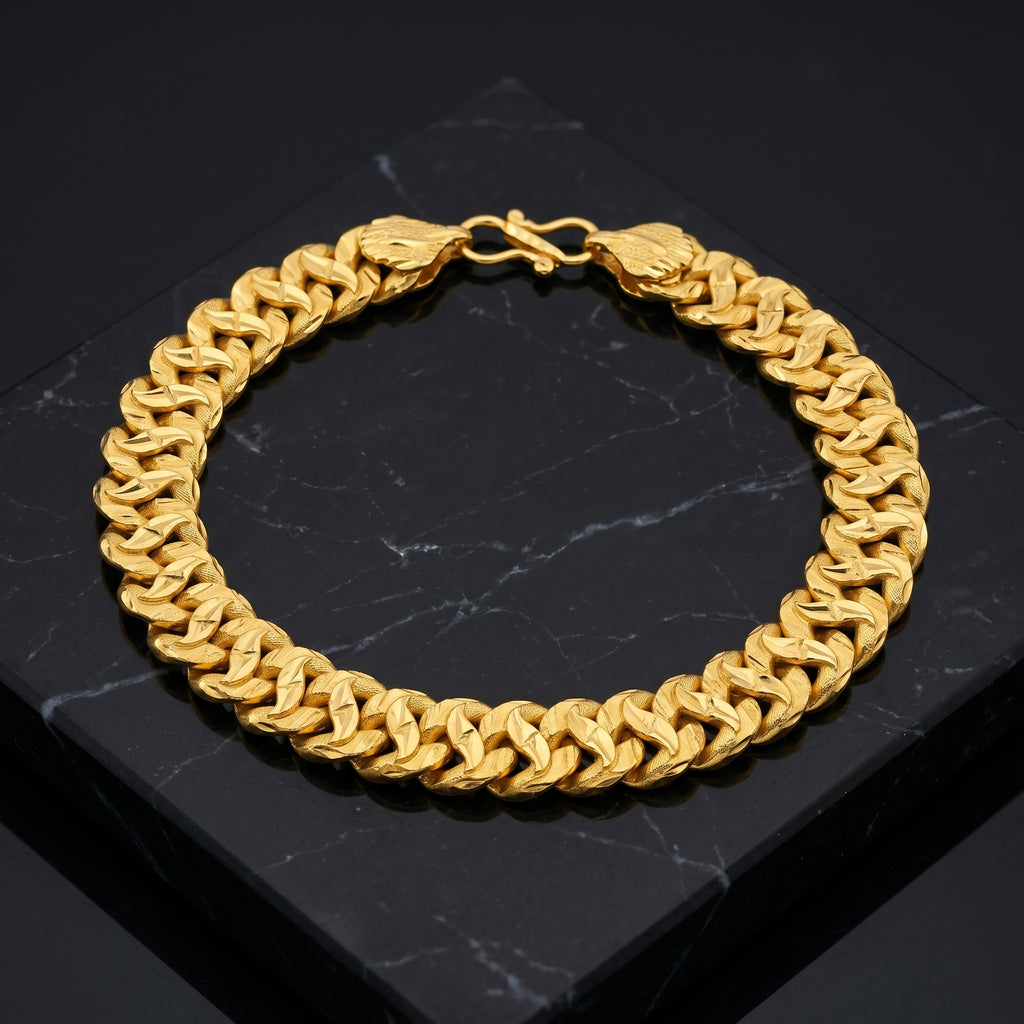 Gold Diamond-Cut Cuban Link Bracelet