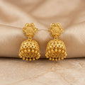 Gold Antique Six-Petal Floral Jhumka Earrings