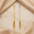 Gold Ruby Drop Tapered Ear Chain