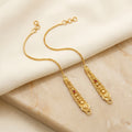 Gold Ruby Cone Disc Ear Chain