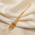 Gold Lotus Filigree Meenakari Tassel Maang Tikka