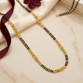 Gold Meenakari Multi-Bar Long Mangalsutra